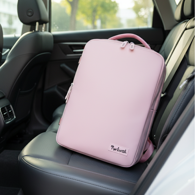 Sac à dos posé dans une voiture